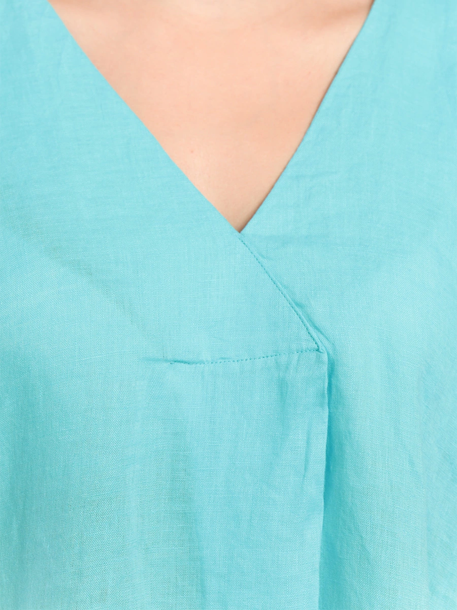 Блуза изо льна с V-образным вырезом